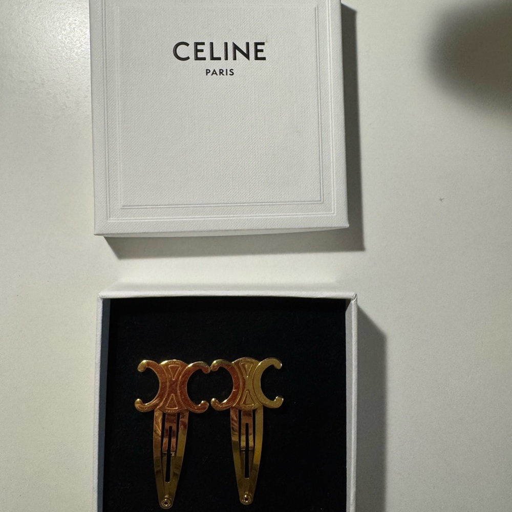 Celine Gold Hair clips set of two